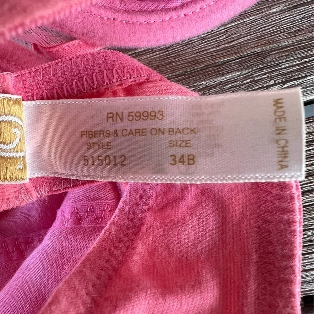 VTG NOS Oscar De La Renta Intimates 515012 Cotton Underwire Bra 34B Coral Lace